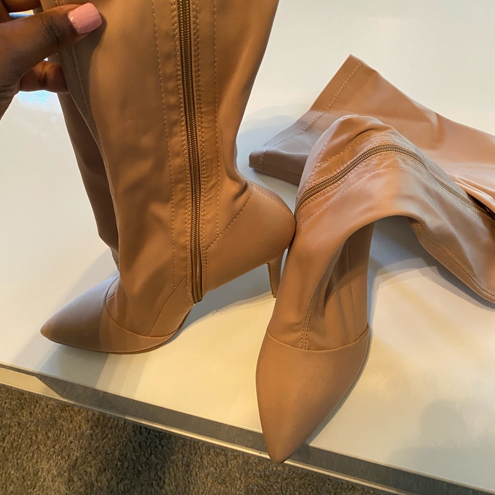 Simmi London Nude Thigh High Boots